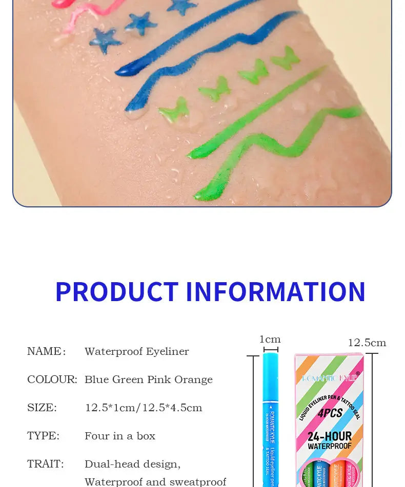 Dual Tip Liquid Eyeliner with Stamp Pen for Precise Eye Makeup