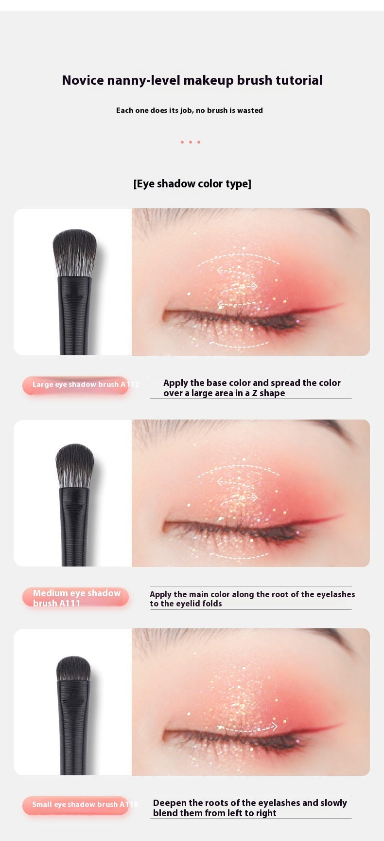 6-Piece Makeup Tools Set with Eye Shadow Brush and Storage Bag - Teleplus eye shadow brush makeup tools beginner set