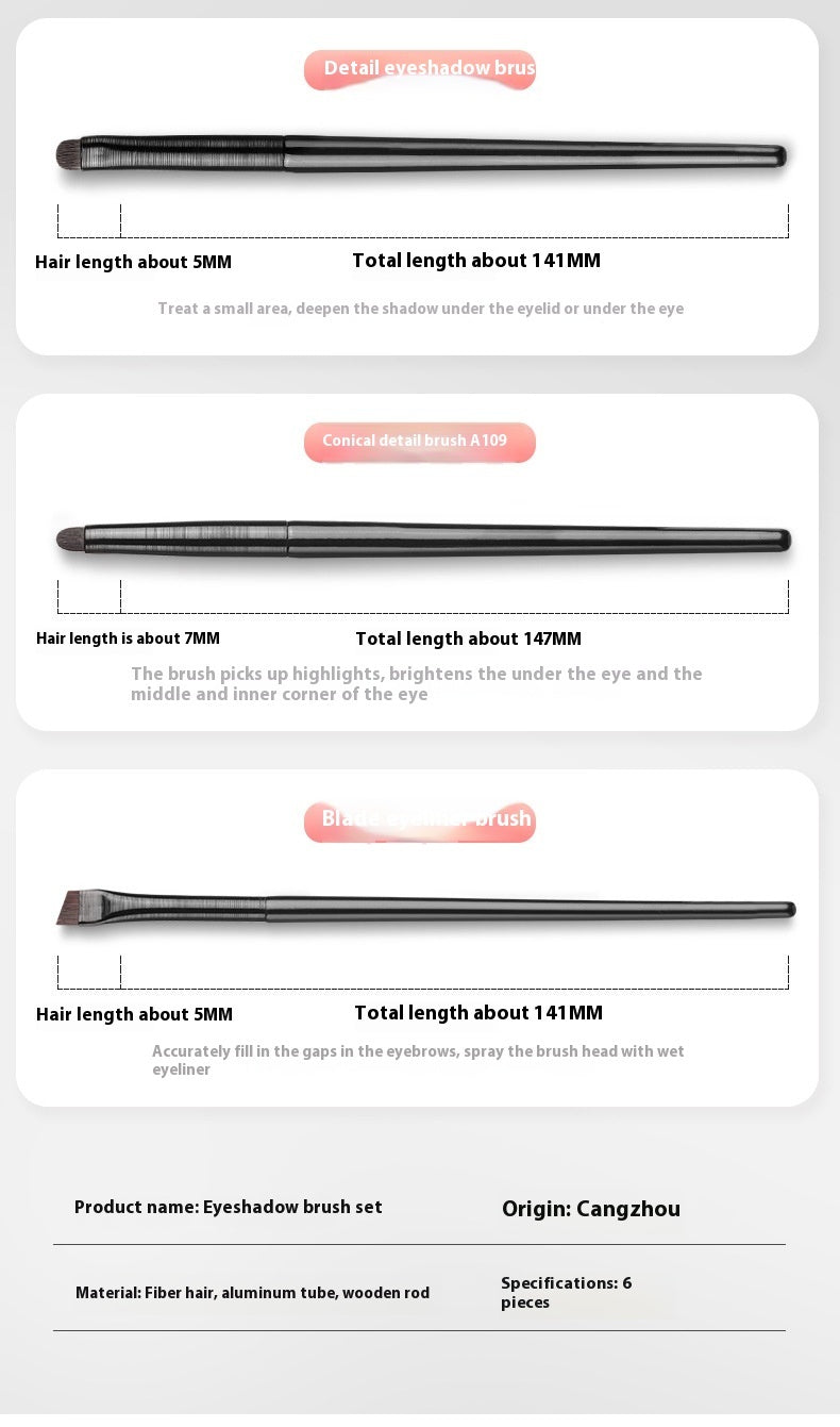 6-Piece Makeup Tools Set with Eye Shadow Brush and Storage Bag - Teleplus eye shadow brush makeup tools beginner set