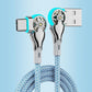 Double Bend Rotating Braided Lengthened Type-c Fast Charge Data Cable Car Charging Cable With Light - Fast Charge Magic