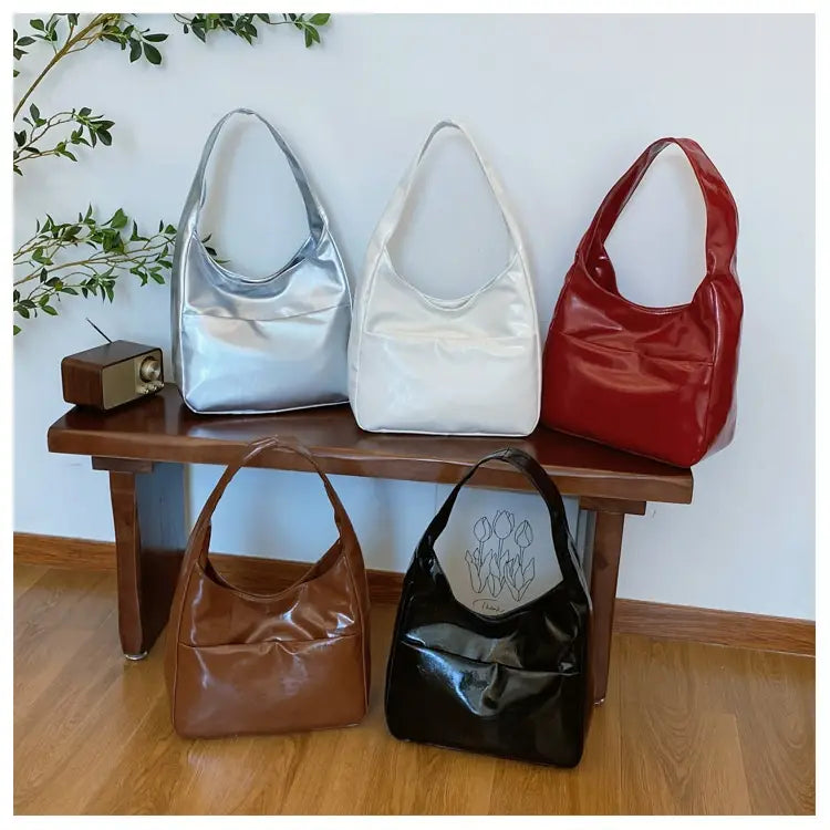Simple commute underarm shoulder bag with polyester lining in multiple colors