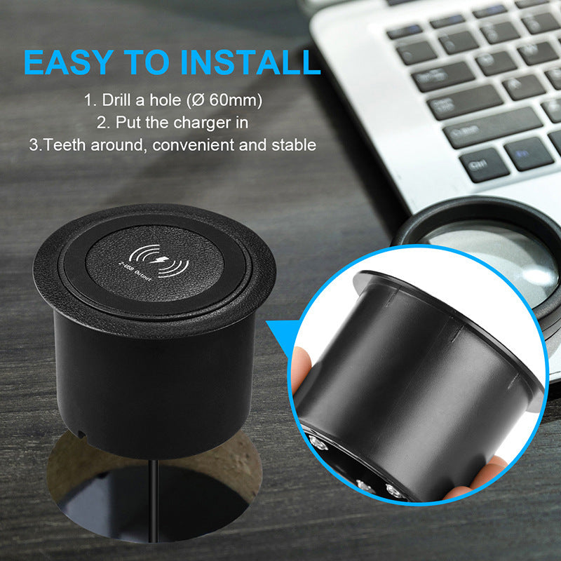 3-in-1 Multi-function Hidden USB Desktop Wireless Charger - Fast Charging Fun with 3-in-1 Wireless Charger Power