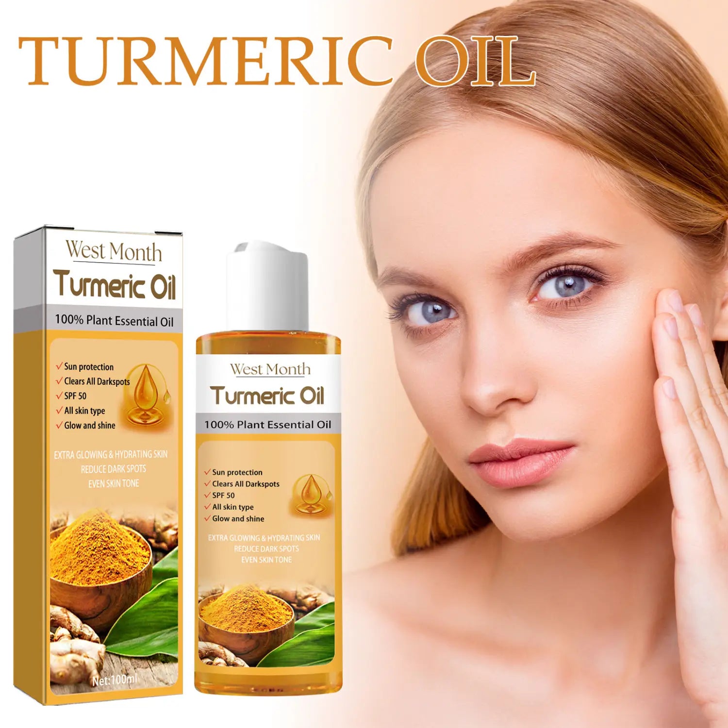 Nursing Solution 1pcs Water Treatment Oil with Turmeric Extract for Skin