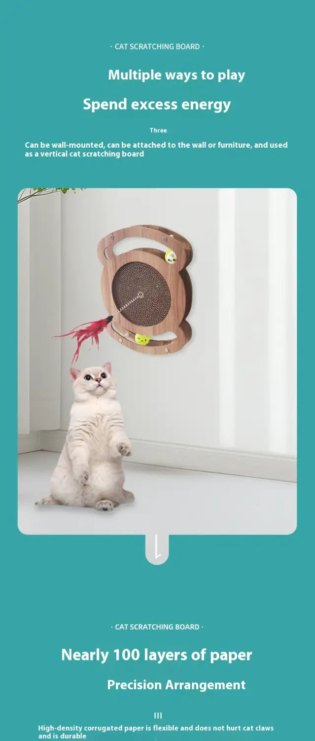 Kassi kriimustuslaud käekellaga gofreeritud papist kriimustuspadjaga