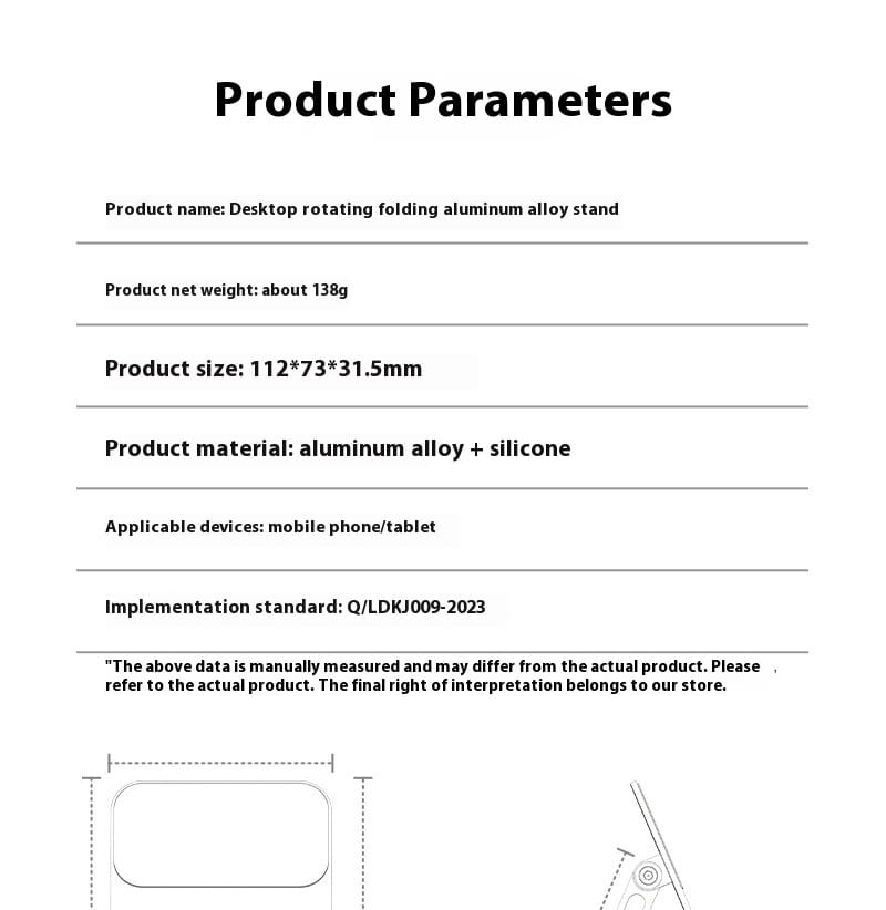 Aluminum Alloy Mobile Phone Desktop Bracket with Rotation Telescopic Adjustment