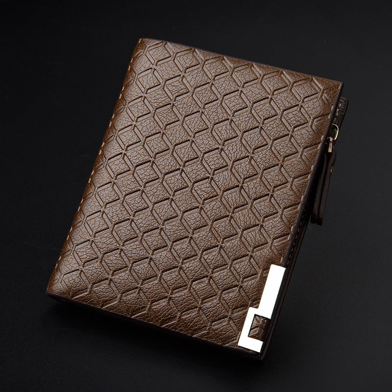 Multifunctional Zipper Business Youth Card Case Student Wallet - Zipper Wallet: Stylish Brown Companion for Students