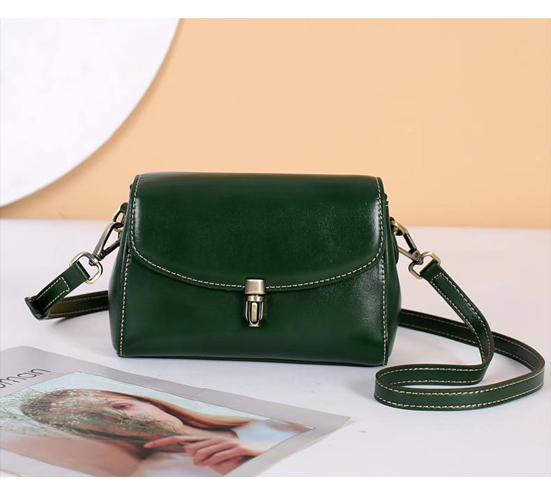 Exquisite Cowhide Small Square Bag with Internal Zipper in Stylish Simple Design