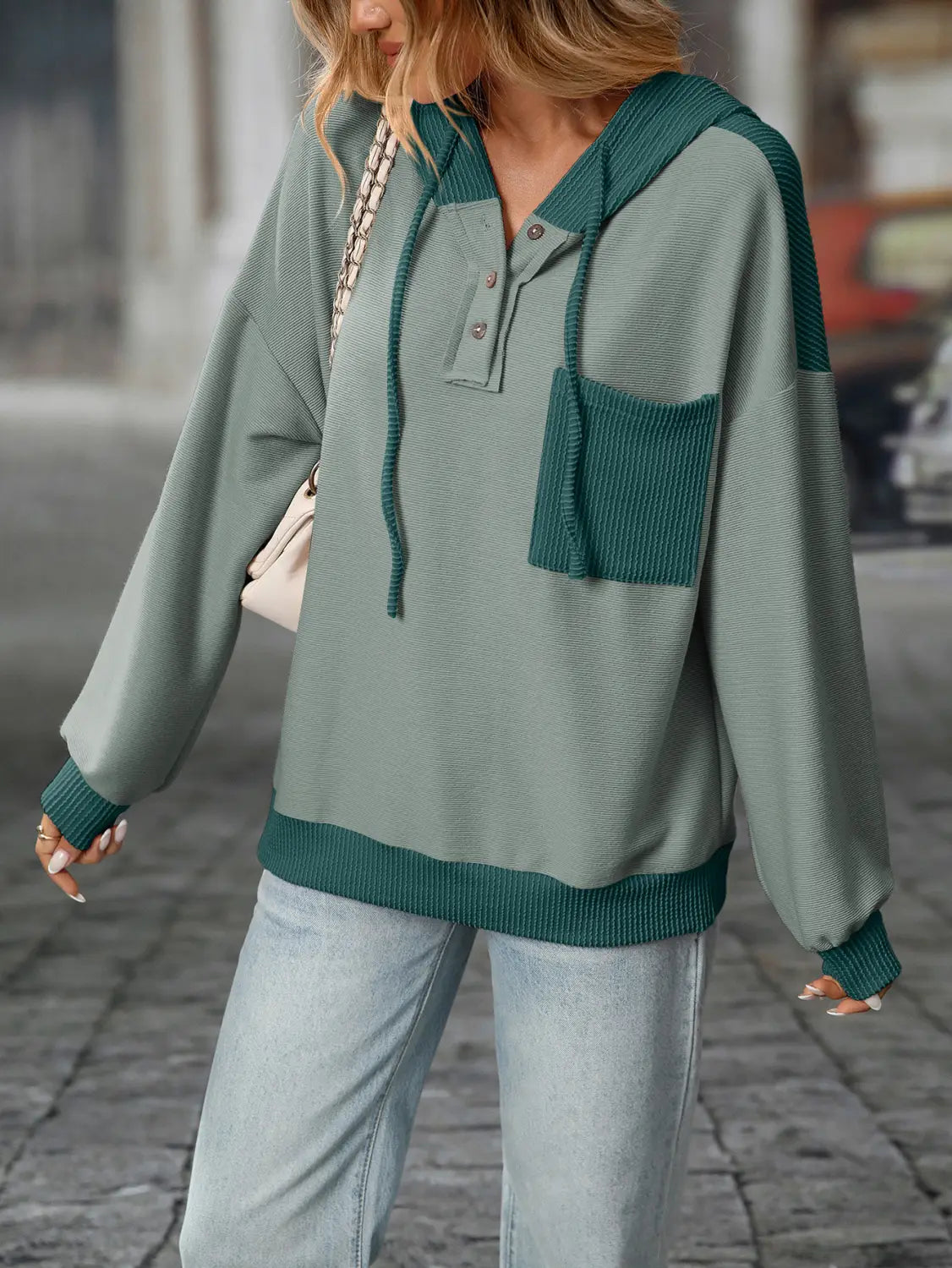Contraste Color Twist Strip Pullover Street Fashion Pull en plusieurs couleurs