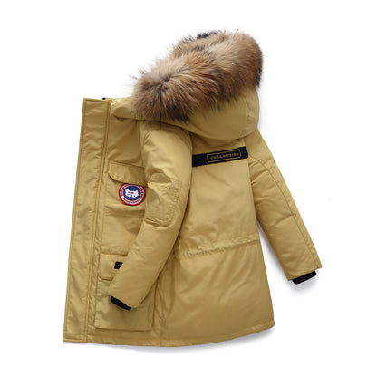 Down jacket boy with long thickening