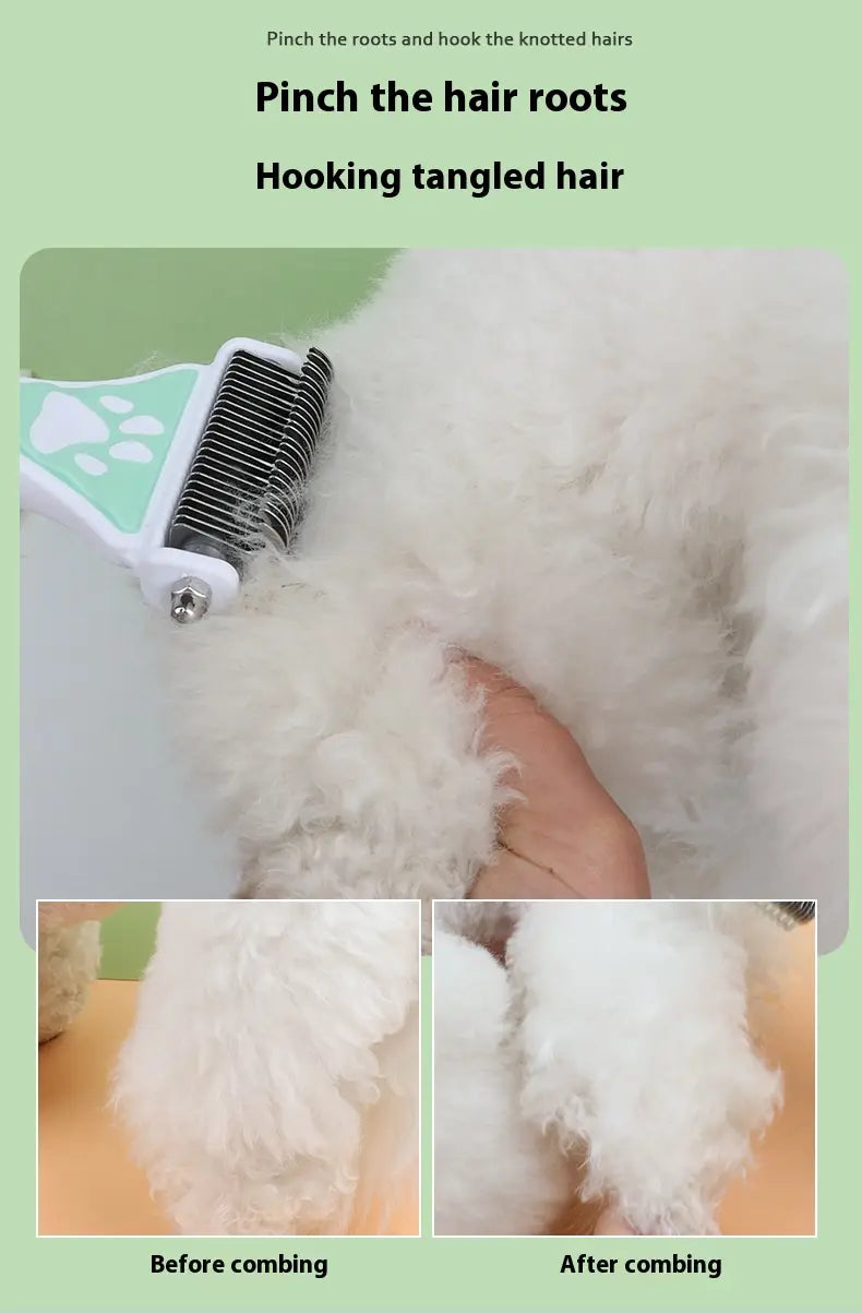 Cíor Dematting Pet do Madraí agus Cait Uirlis Grooming Remover Knot