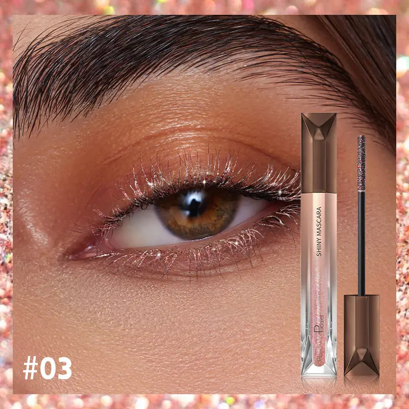 Debris Mascara Pearlescent Glittering Makeup for Long Curly White Pink Black Colors