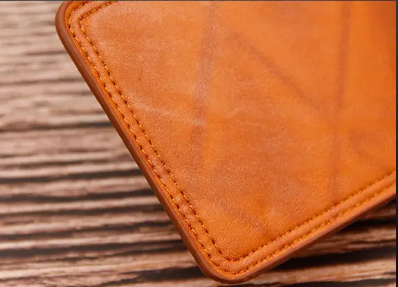 Men’s PU Leather Wallet with Magnetic Closure in Brown or Black for United States