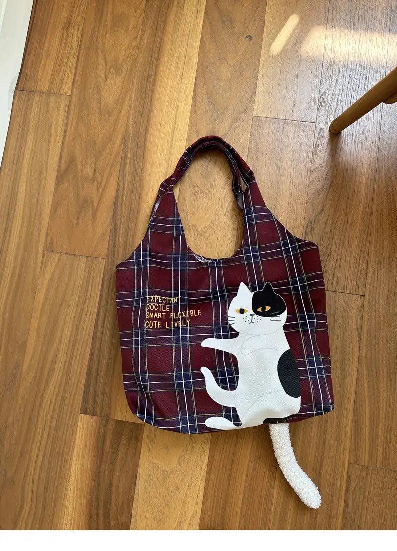Plaid Flocking Cat Vest with Scottish and Soft Plush Design