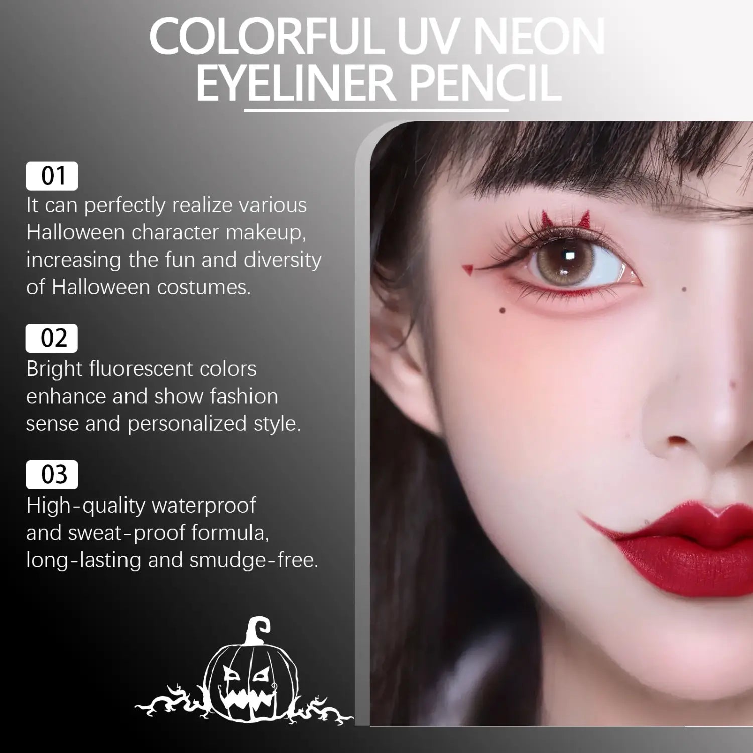 Halloween Neon Liquid Eyeliner with Moisturizing Glycerin and Vitamin E