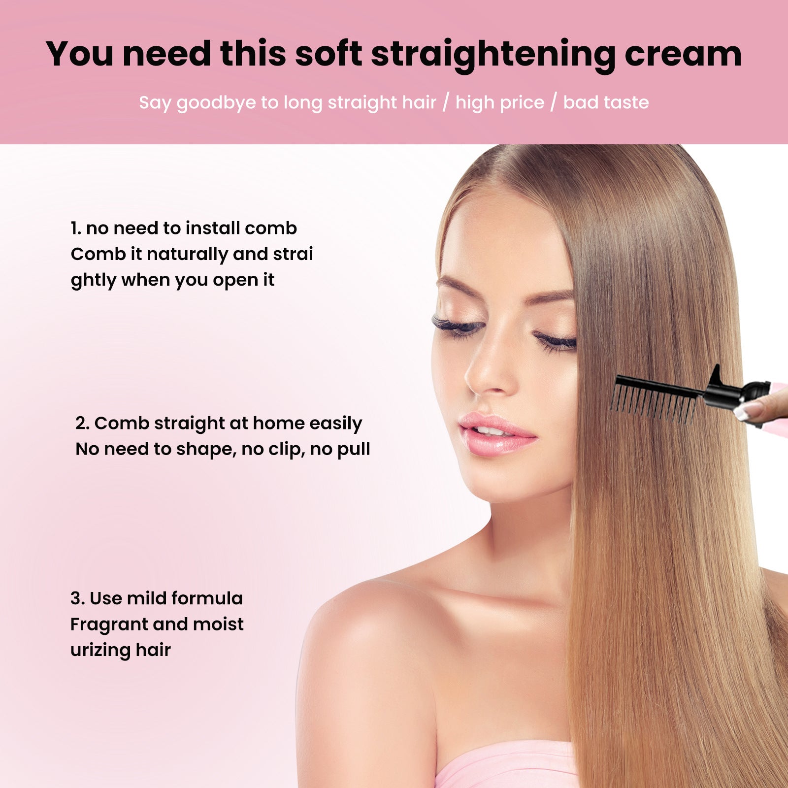 Straightening Ionic No-pull No-clip One-comb Straightening