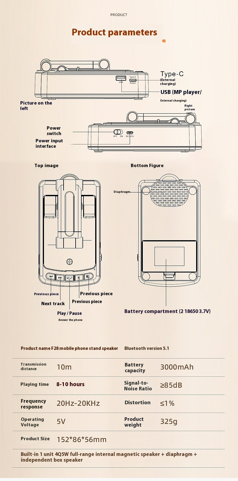 Multifunctional Tablet And Phone Holder Bluetooth-compatible Audio