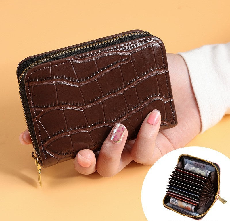 Crocodile Print Multi-functional Anti-degaussing Multi-card Retro Bank Card Bag - Crocodile Print Card Pack