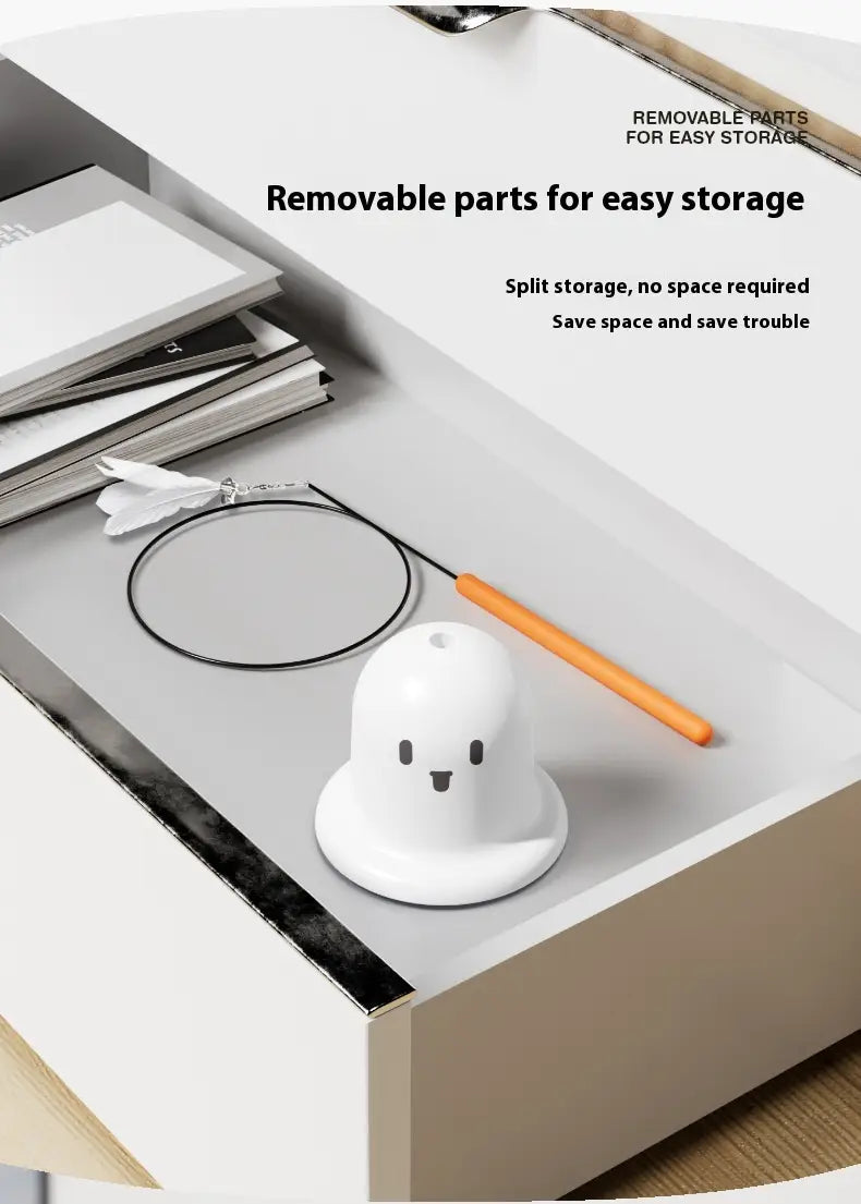 Kattet teaser leketøy med fjær frisk grønn ziplock -emballasje for interaktiv lek