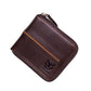 Genuine Leather Men’s Horizontal Multi-card Zipper - Cool Wallet for Men Who Love Zippers and Cards