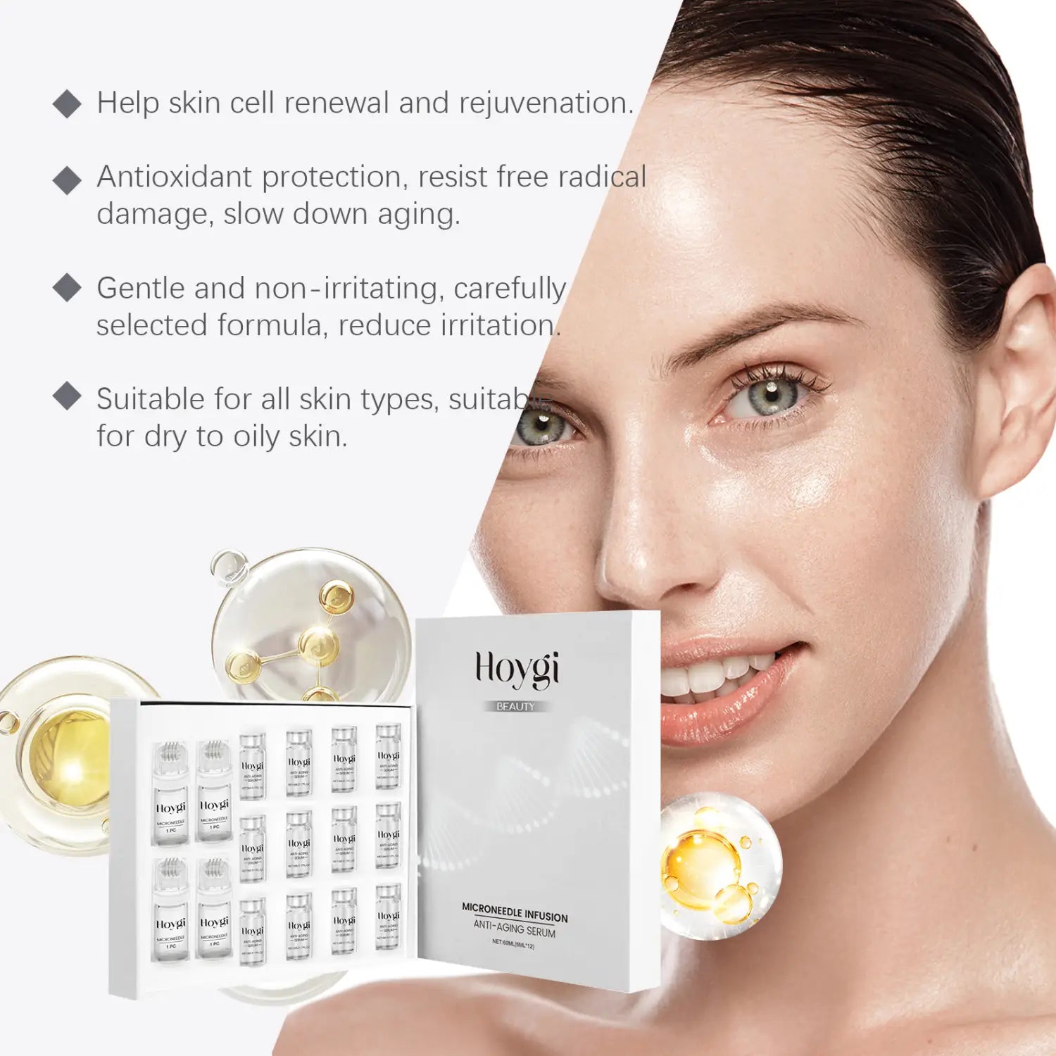 Firming Roller Suit Facial Hydrating Essence with Vitamin E and Tea Tree Oil