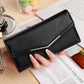 Women’s Long Three-fold Stitching Fashion Multi-card-slot Leather Oil Wax Leather Large-capacity Wallet