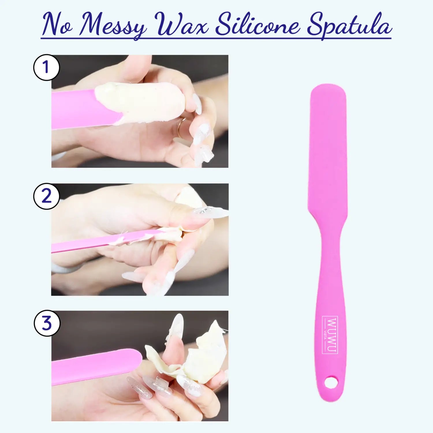 WUWUVISTA Non-stick Wax Silicone Spatula Hair Removal Accessories Easy To Clean And Reusable Large Area Hair Removal