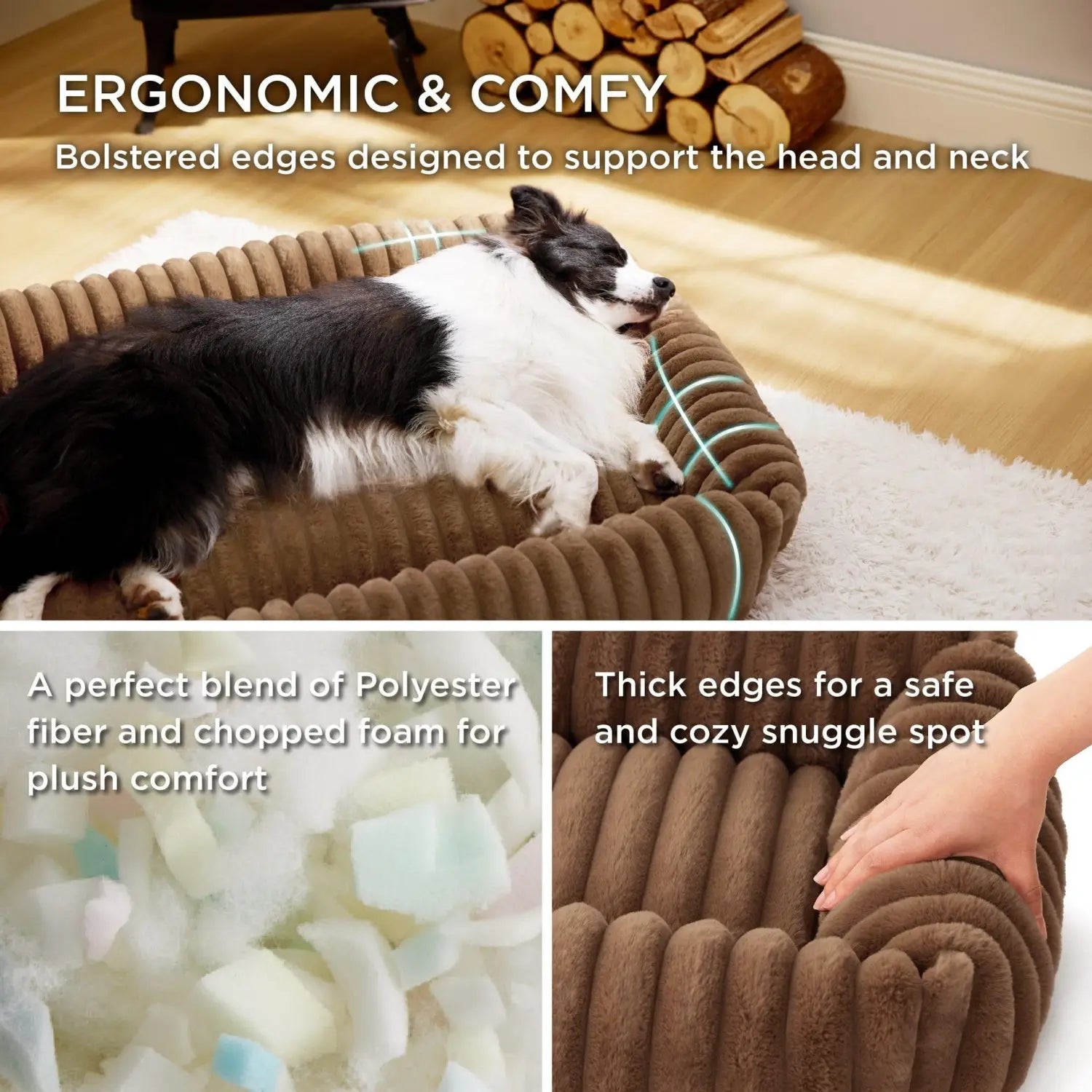 Ortopedinen pestävä koiran sängyn muhkea tyyny pienille ja keskisuurille lemmikkeille