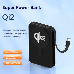 Com Cabo de 35W Novo QI2 Power Bank Magnético Sem Fios 