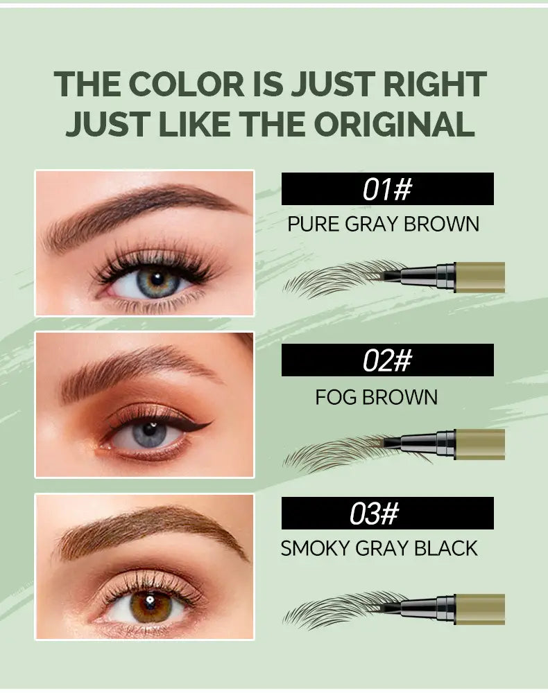 Eyebrow Pencil and Powder Set with Liquid Eyeliner for All Skin Types