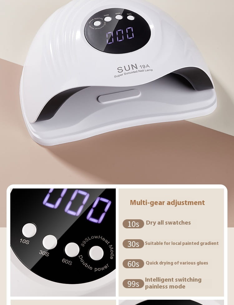 Upgraded Nail Art Phototherapy Lamp 150W Fast Drying UV LED
