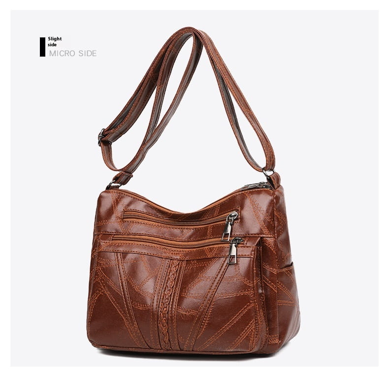 Mála Eagraí Suitcase Leathar PU le póca zipper le haghaidh taistil agus stórála