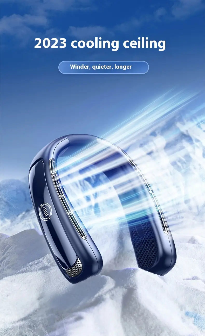 Halter Fan USB Portable Charging with Digital Display and Strong Wind Modes