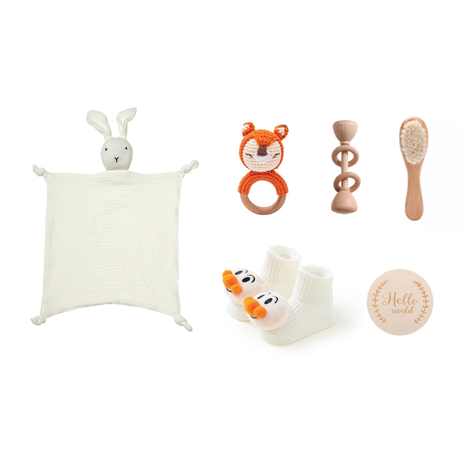 Infant Comfort Rattle Rabbit Bath Towel Gift Set - Cozy Towel Set for Babies Who Rattle and Roll