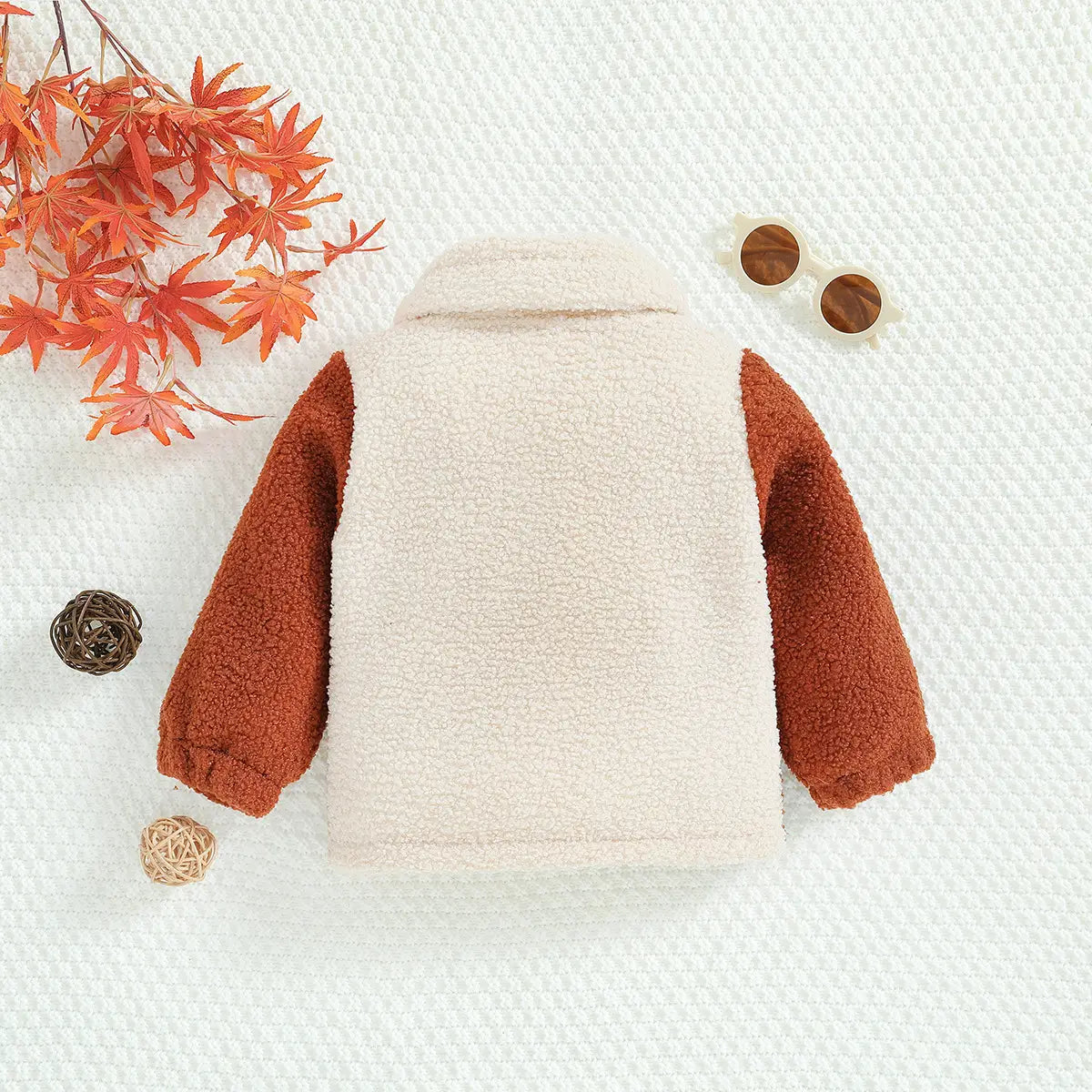 Cute Polar Fleece Zipper Jacket for Kids in Solid Colors