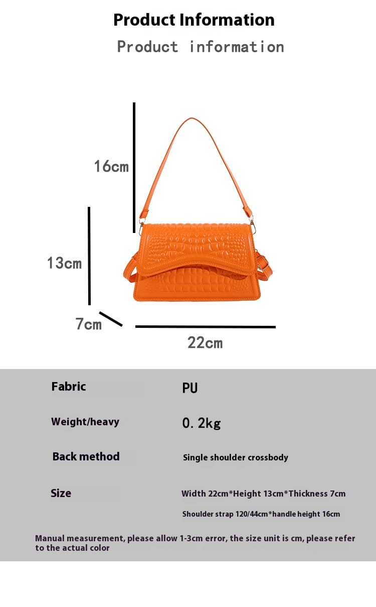 Krokodillimuster PU nahast käekott keskmine kõva õlakott telefonitaskuga