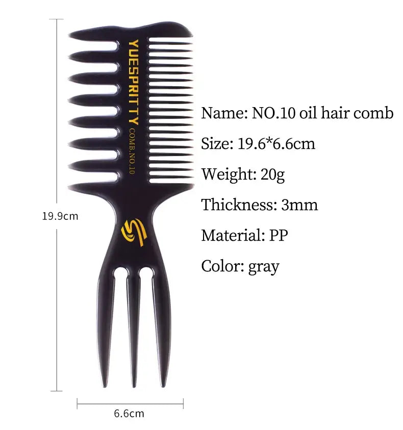 Men’s Special Retro Back Head Texture Styling Oil Comb