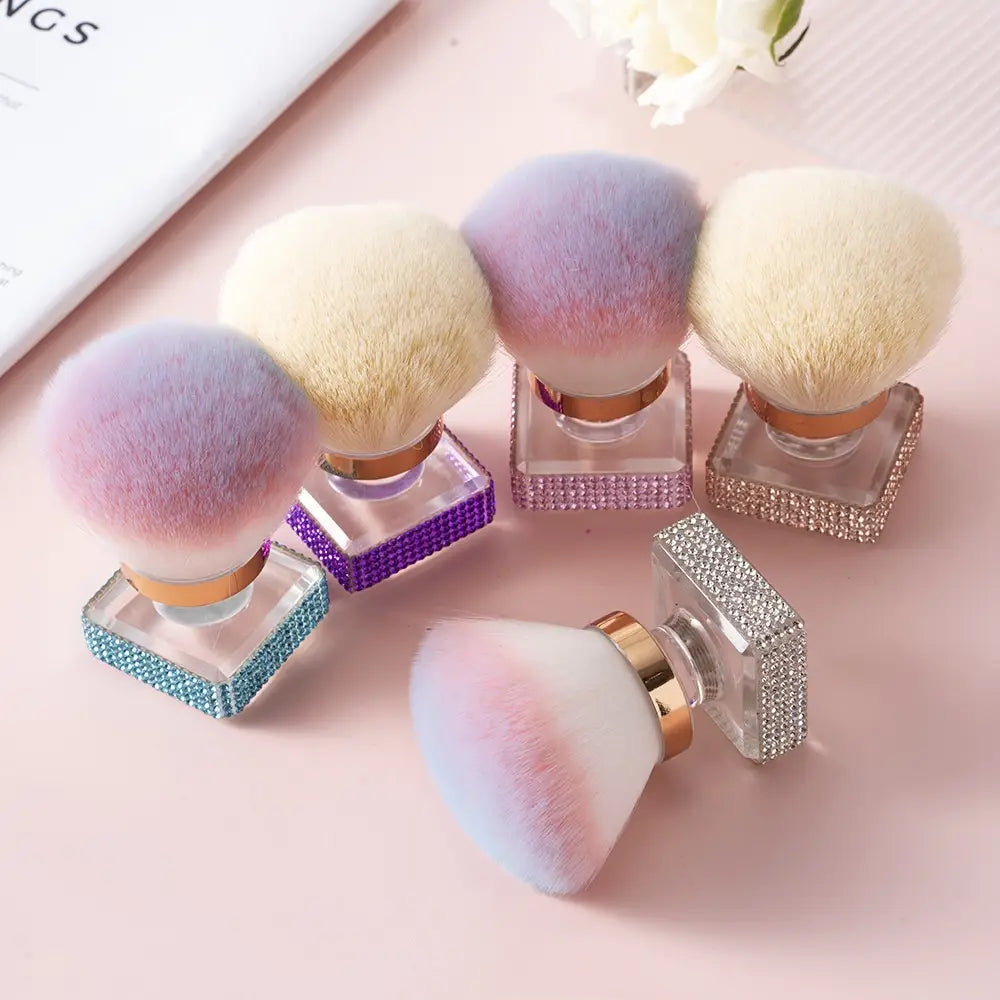 Peria de machiaj de strasuri colorat de cristal de lux Instrument cosmetic