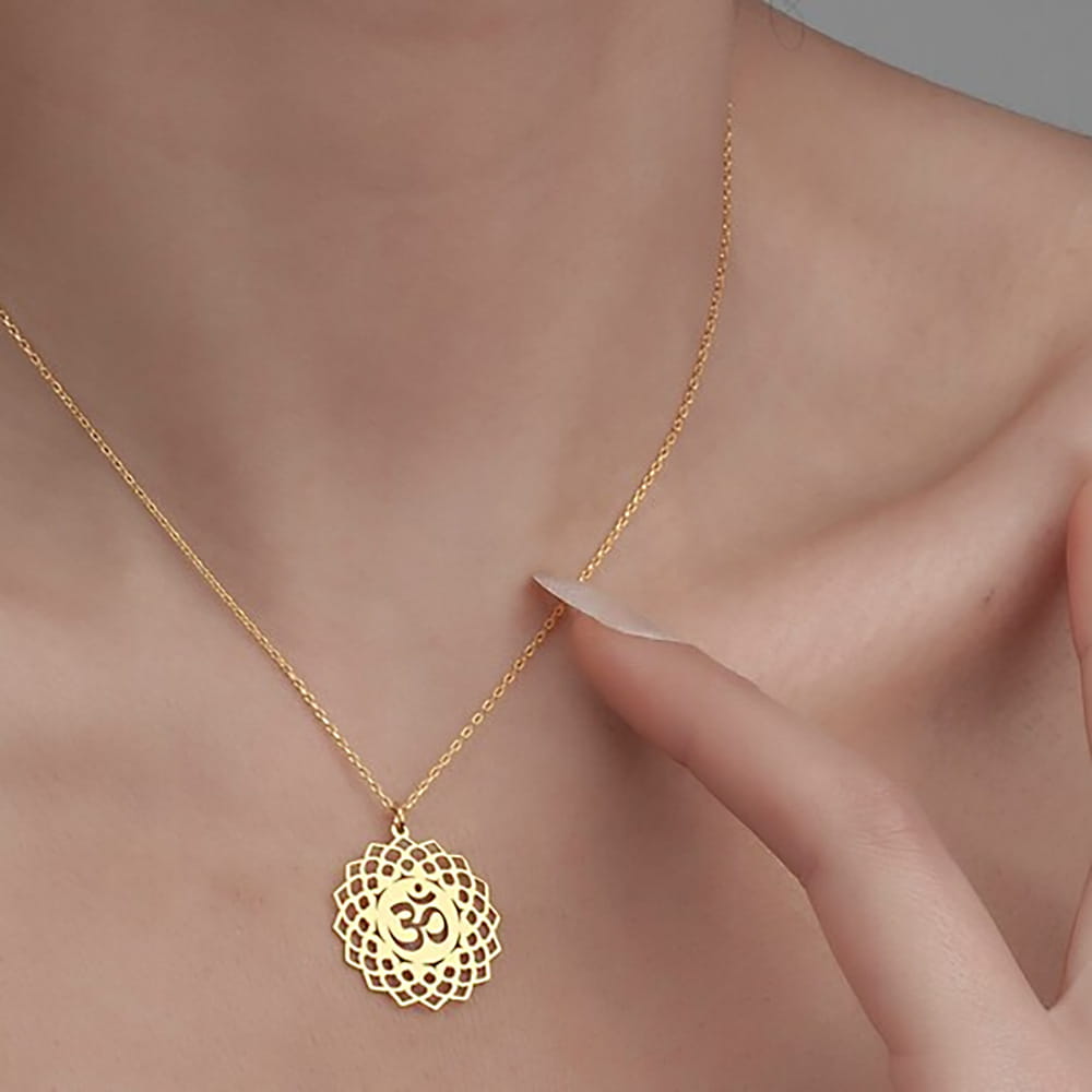 Symbol Necklace Lotus Pendant Personalized Stainless Steel