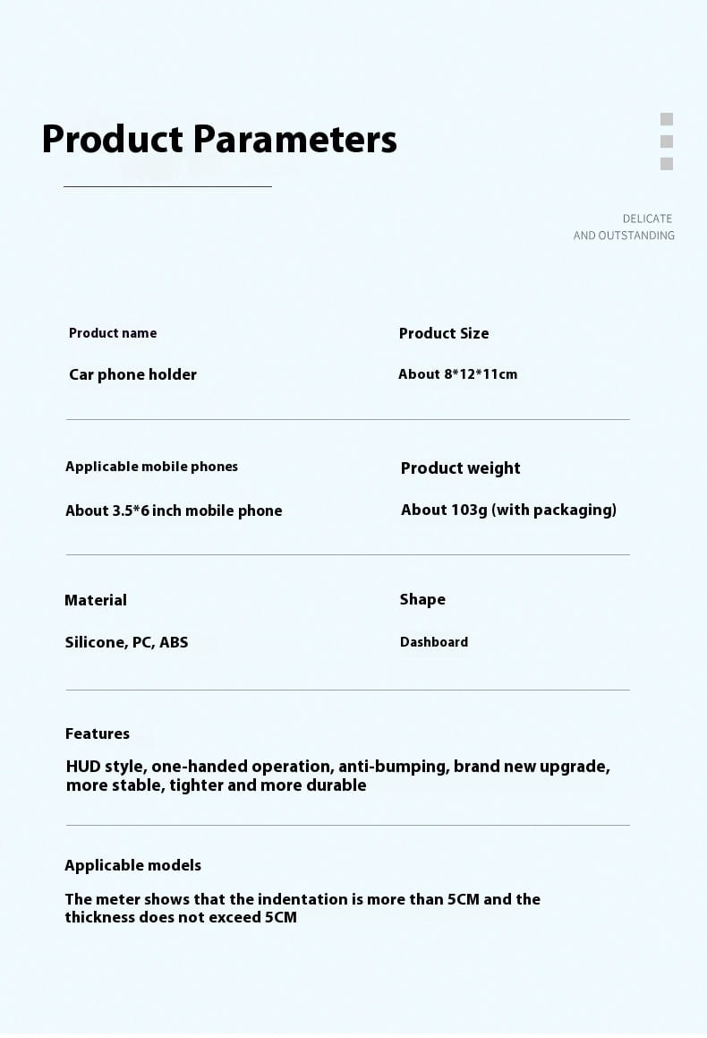 Universal Car Phone Holder Dashboard Mount for Navigation and Safety