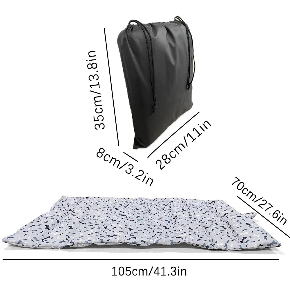 Suur koeravoodi must apelsin puuvill padi reisikotiga 105x70 cm