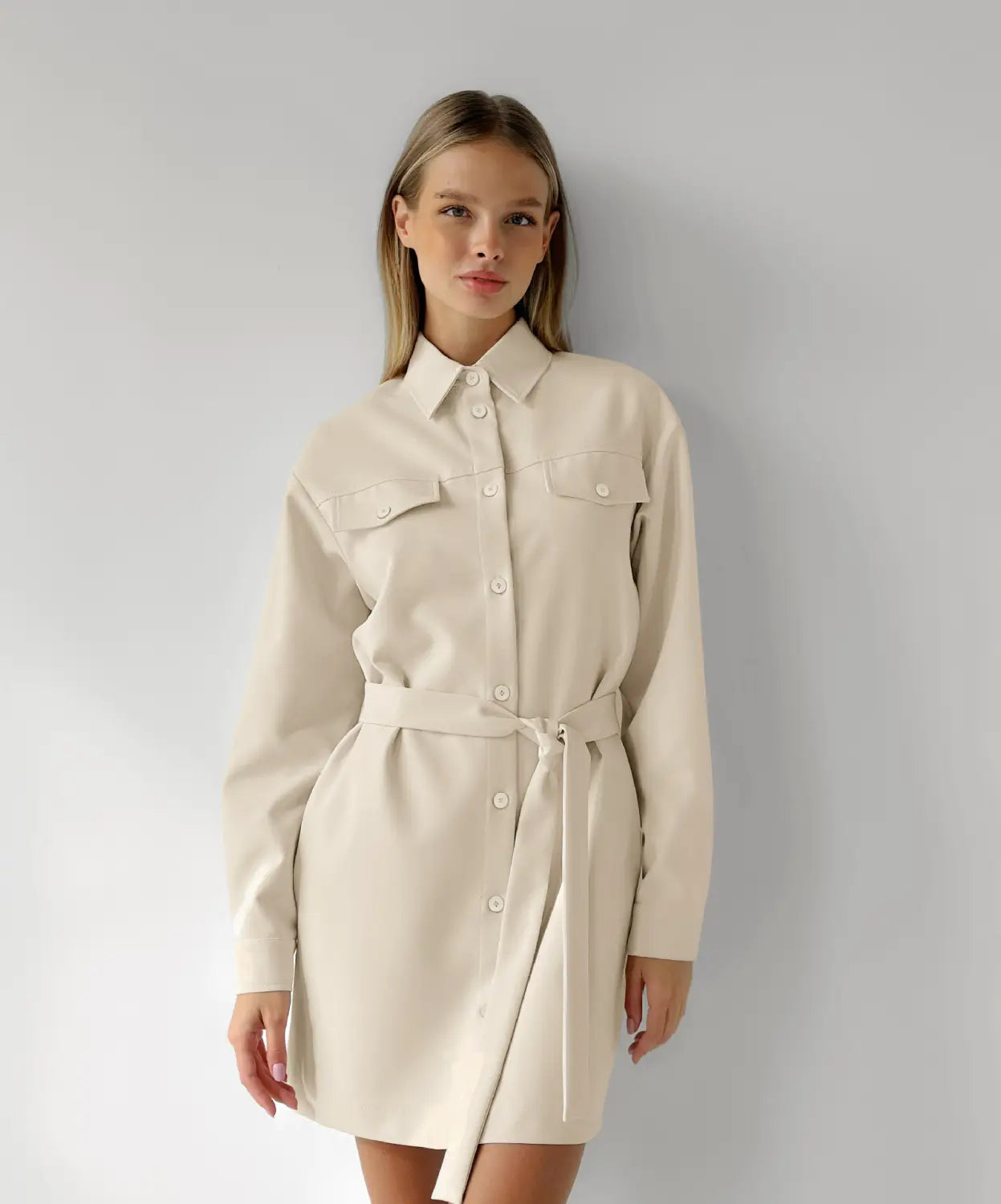 Robe épaule à manches longues kaki Jupe décontractée en polyester pour femmes S-xl