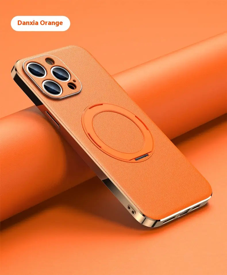 Plain Napa Texture Magnetic Rotating Phone Bracket for Cases in Multiple Colors