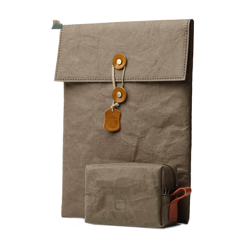 Paper Yellow Computer Bag with Felt Cloth Sleeve and Power Supply