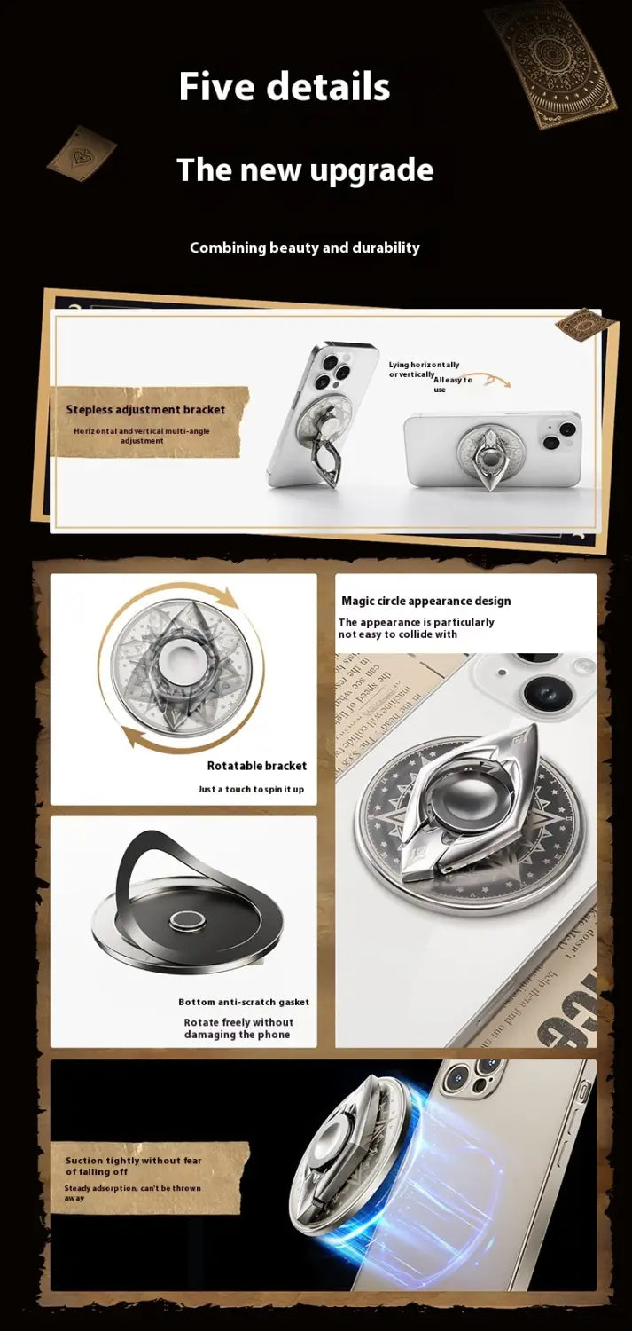 Ice Snow Palace and Night Moon Fingertip Gyro Magnetic with Rotating Fastened Ring