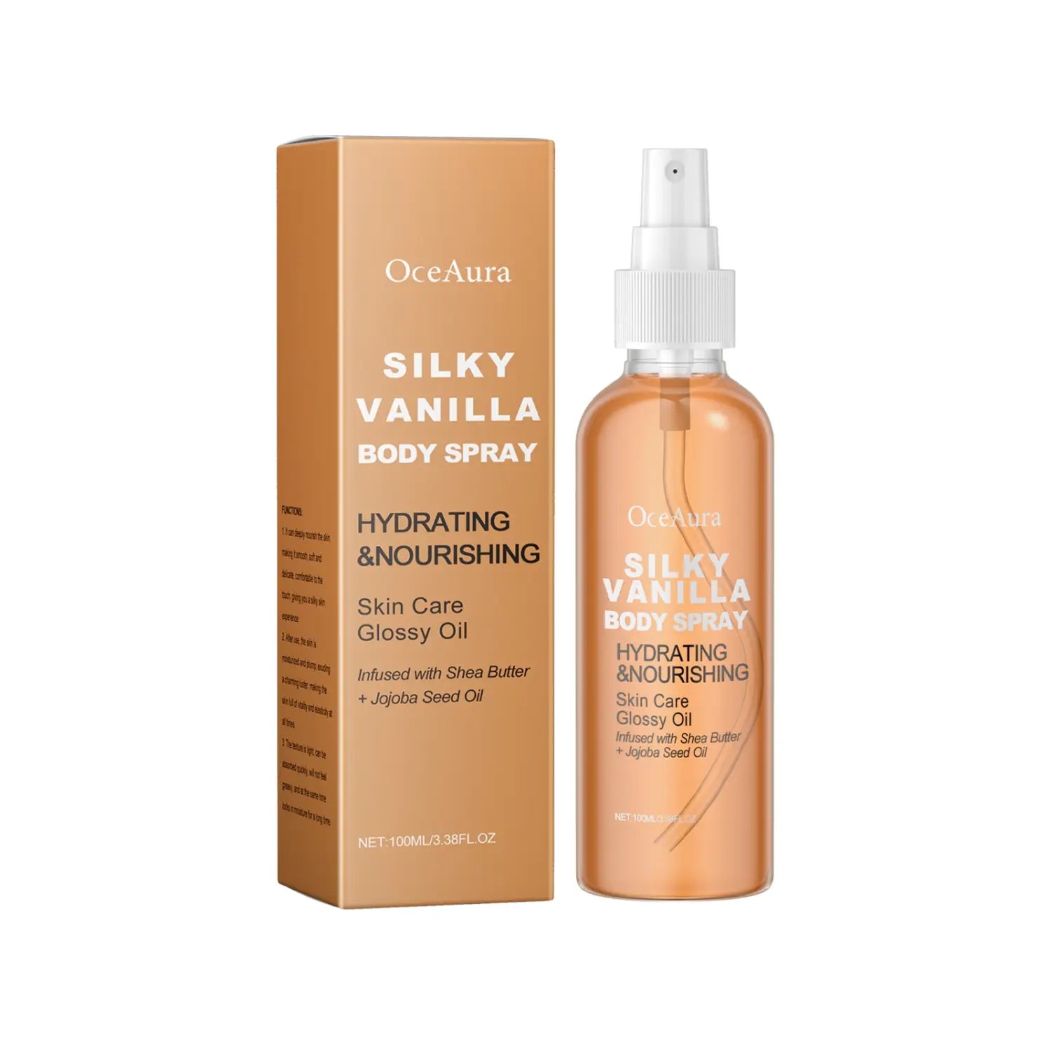 Silky Vanilla Body Oil with Jojoba Shea Butter Coconut and Olive Oils