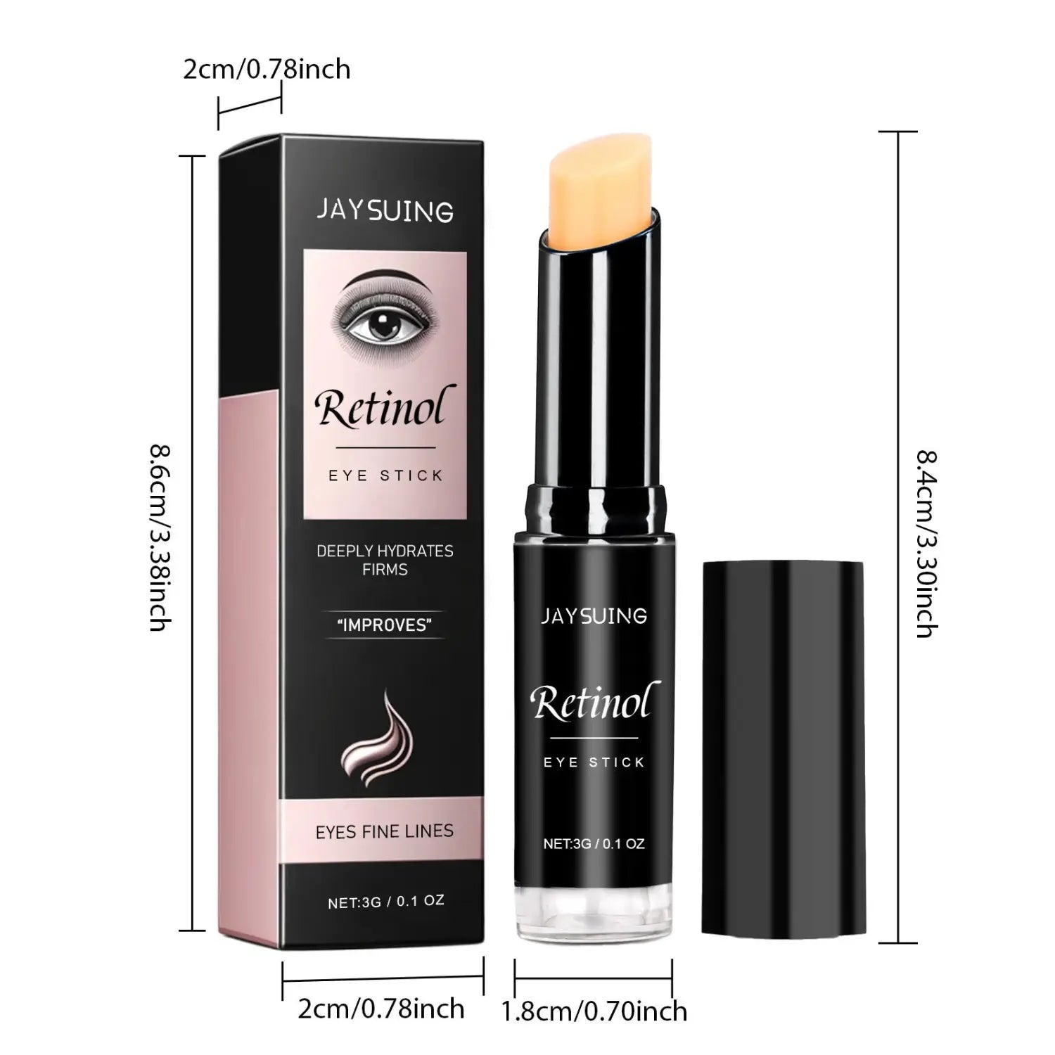 Retinol Eye Cream Stick with Squalane and Hyaluronic Acid for Hydration