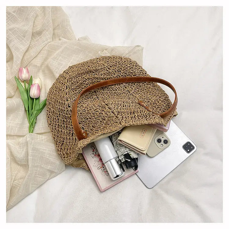 White Cotton Linen Tote Bag Large Travel Shoulder for Women and Men