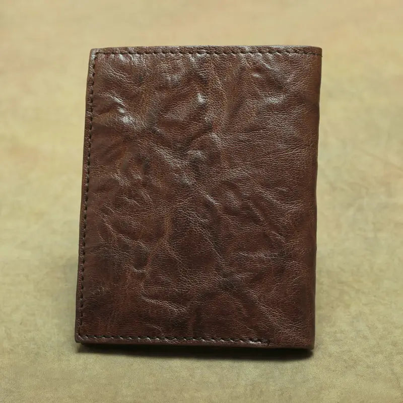 Portefeuille de bifold en cuir authentique vertical et horizontal Slim Card Portez pour les hommes