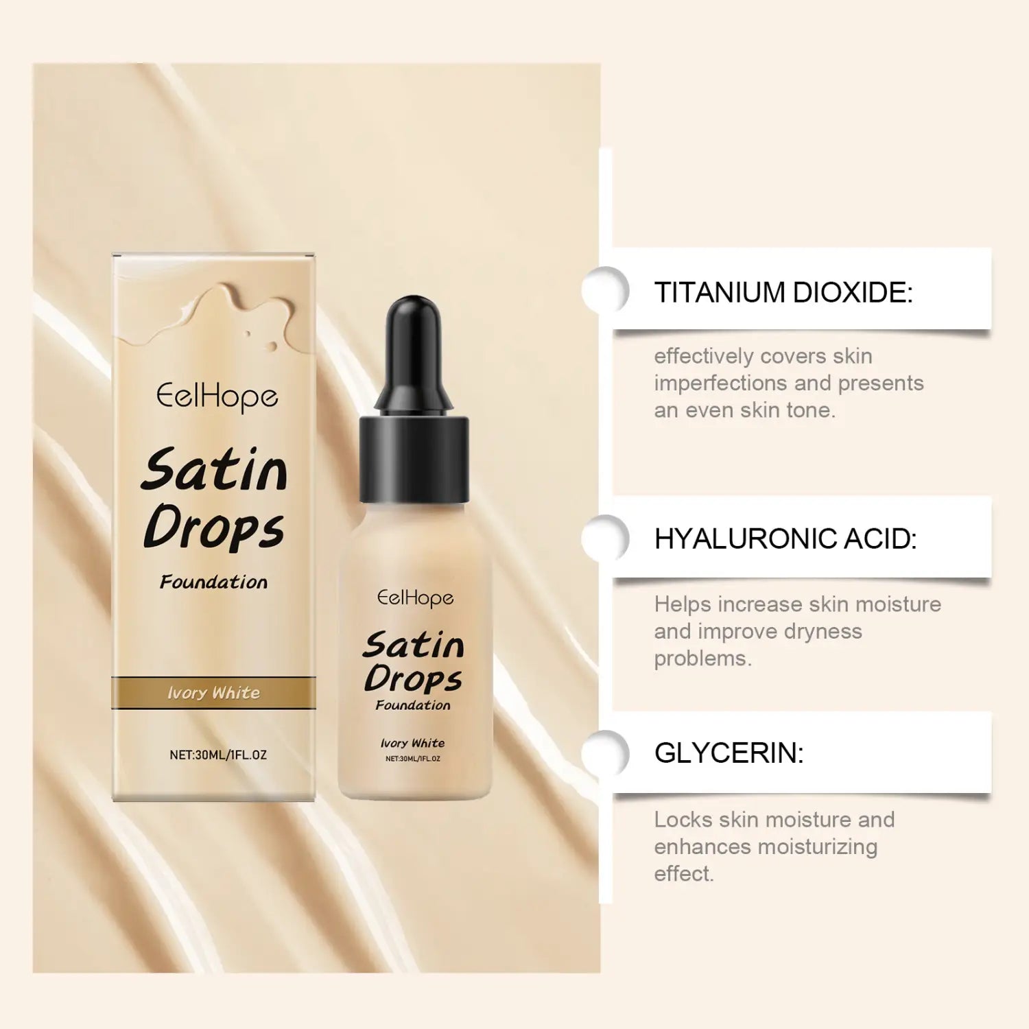 Concealer Moisturizing Lightweight Natural Brightening Foundation 30ml