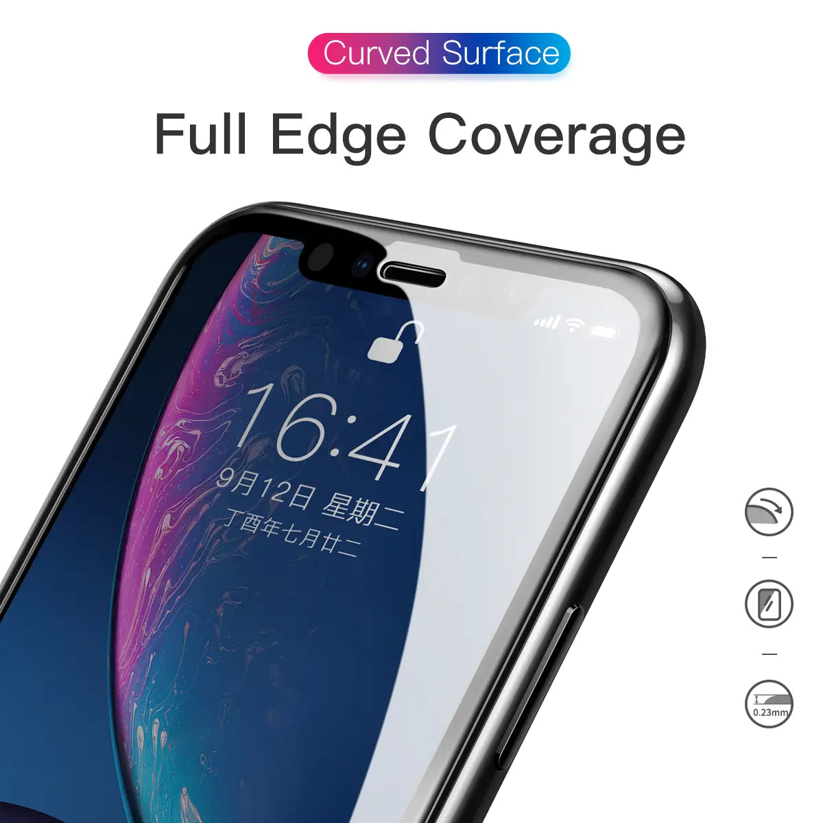 0.23mm Unbroken Edge Full Screen Curved Privacy Tempered Film For IP XR 11 6.1 Inch